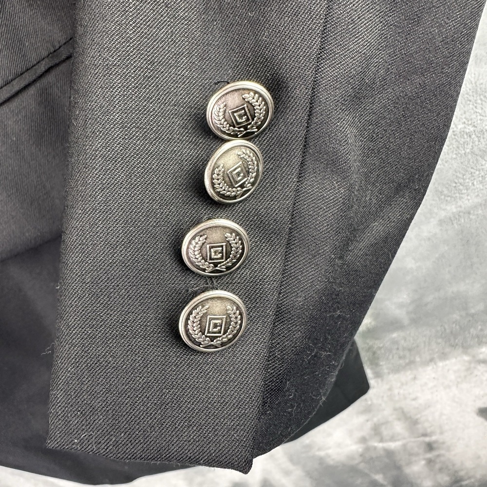 Chaps Men's Black Wool Blazer Jacket Size 42R Classic 2-Button Sport‎ Coat* - Picture 3 of 11